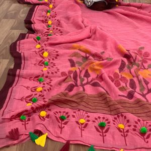 Linen saree