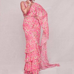 3 Ruffle layer Saree